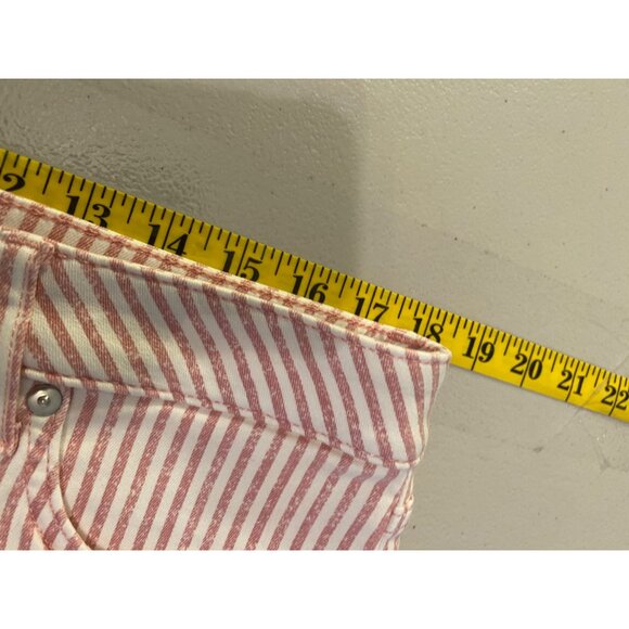 Lauren Conrad Skinny Pants Crop Red & White Stripe Size 18 - Picture 10 of 11